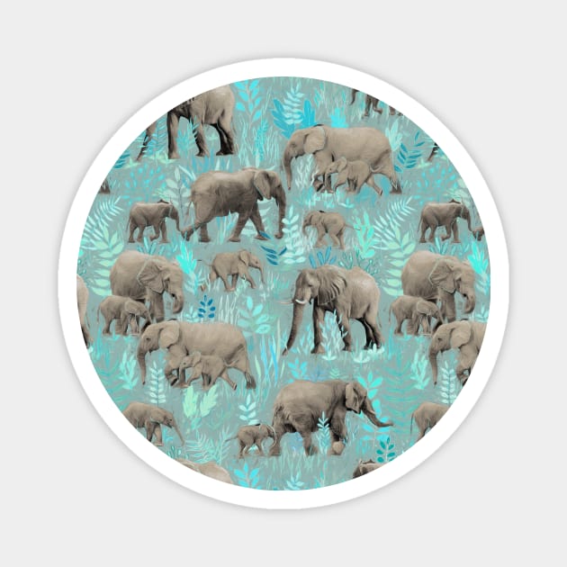 Sweet Elephants in Soft Teal Magnet by micklyn